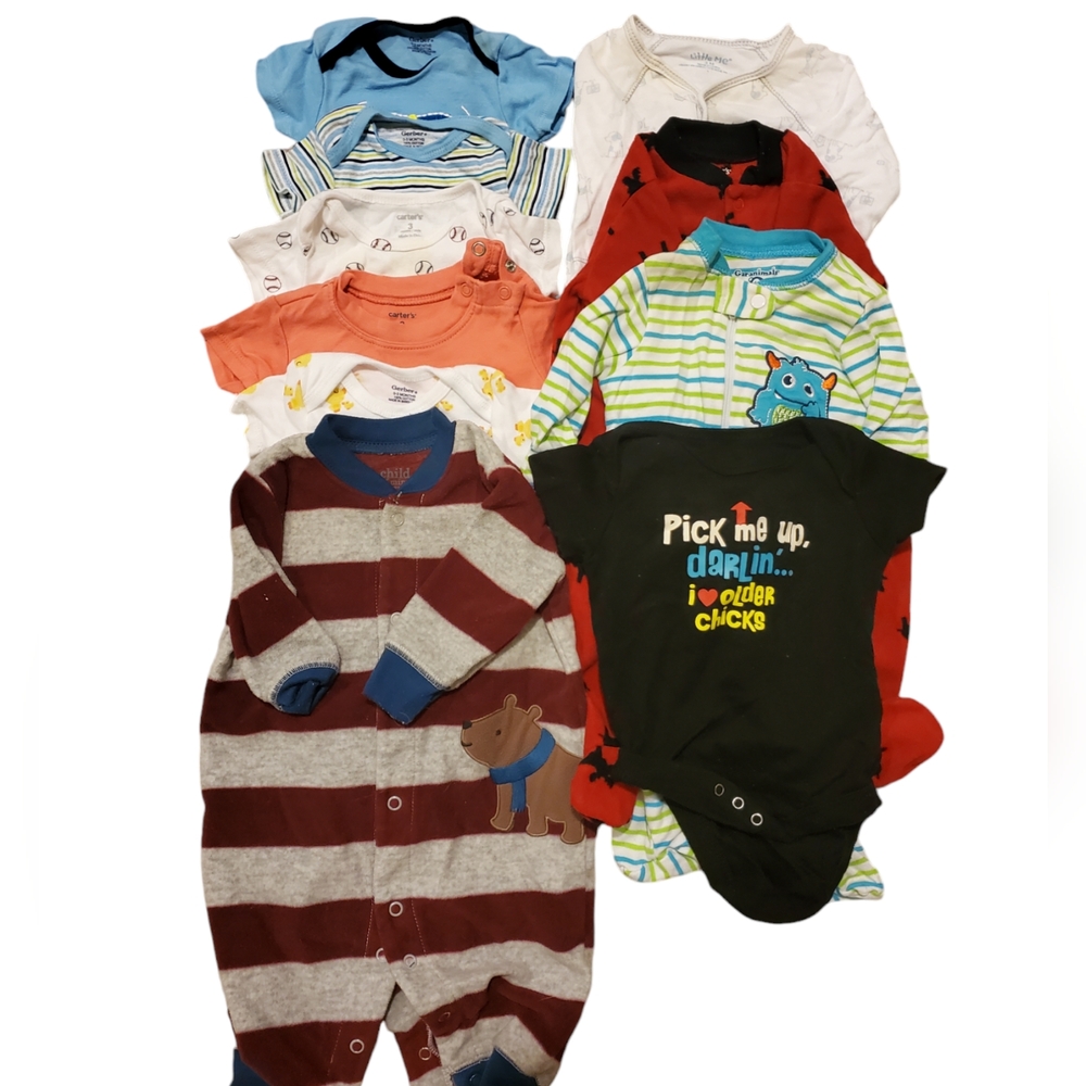 Set of 10 0-3 months baby onesies bundle